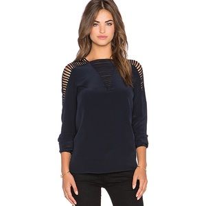 Bailey/44 Edie 100% Silk Cutout Longsleeve Top